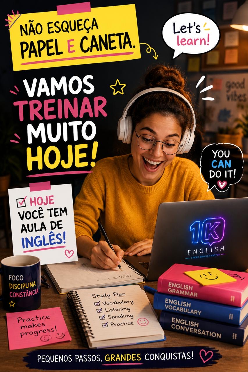Aluna estudando inglês com o 1000English